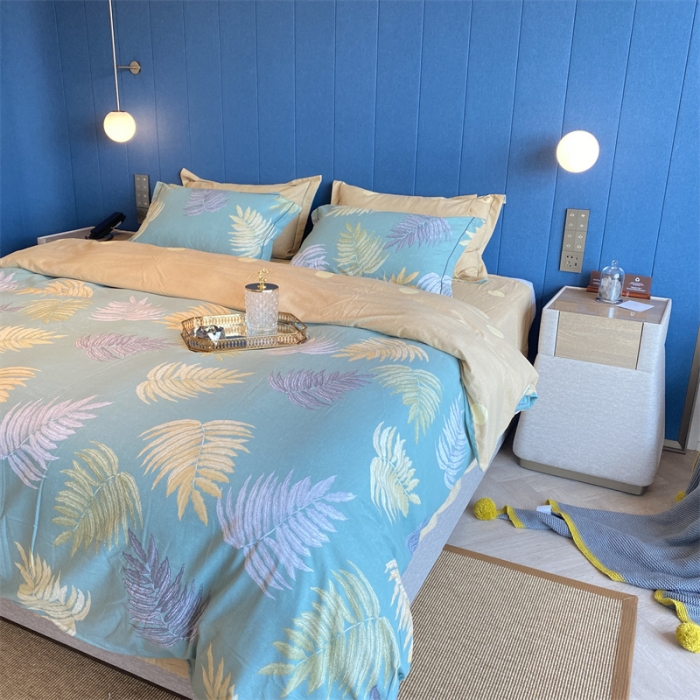 91家纺网 家纺一手货源 找家纺 总 2022新款铂金全棉磨毛系列四件套-实拍图（AB版设计）