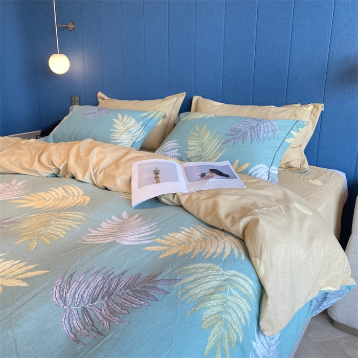 91家纺网 家纺一手货源 找家纺 总 2022新款铂金全棉磨毛系列四件套-实拍图（AB版设计）