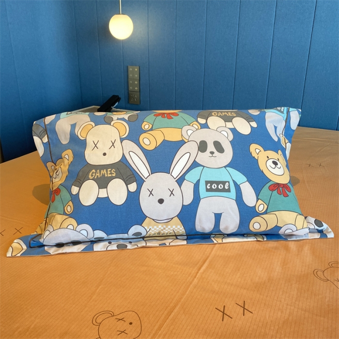 91家纺网 家纺一手货源 找家纺 2022新款铂金全棉磨毛系列四件套-实拍图（AB版设计） 潮牌熊