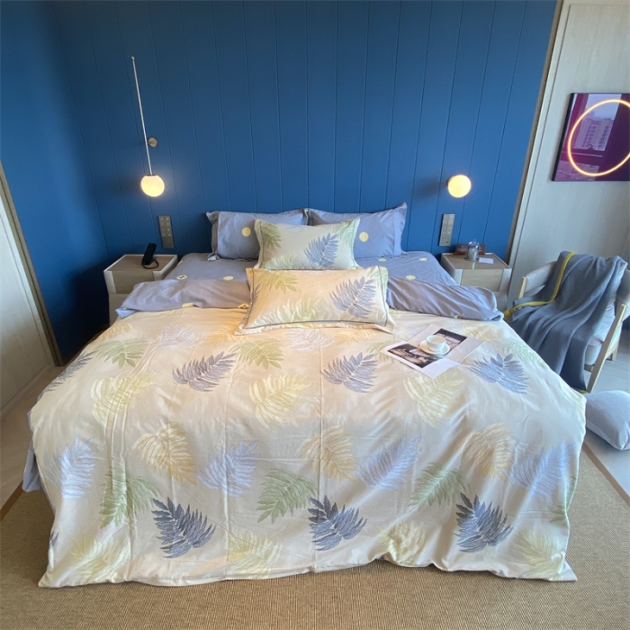 91家纺网 家纺一手货源 找家纺 2022新款铂金全棉磨毛系列四件套-实拍图（AB版设计） 丛草集-玉