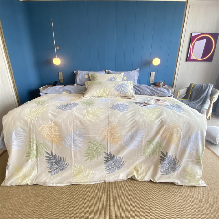 91家纺网 家纺一手货源 找家纺 2022新款铂金全棉磨毛系列四件套-实拍图（AB版设计） 丛草集-玉