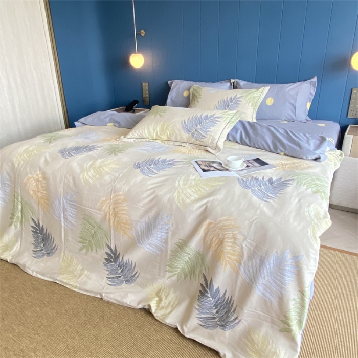 91家纺网 家纺一手货源 找家纺 2022新款铂金全棉磨毛系列四件套-实拍图（AB版设计） 丛草集-玉