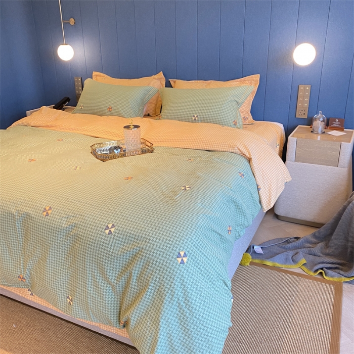 91家纺网 家纺一手货源 找家纺 2022新款铂金全棉磨毛系列四件套-实拍图（AB版设计） 悸动