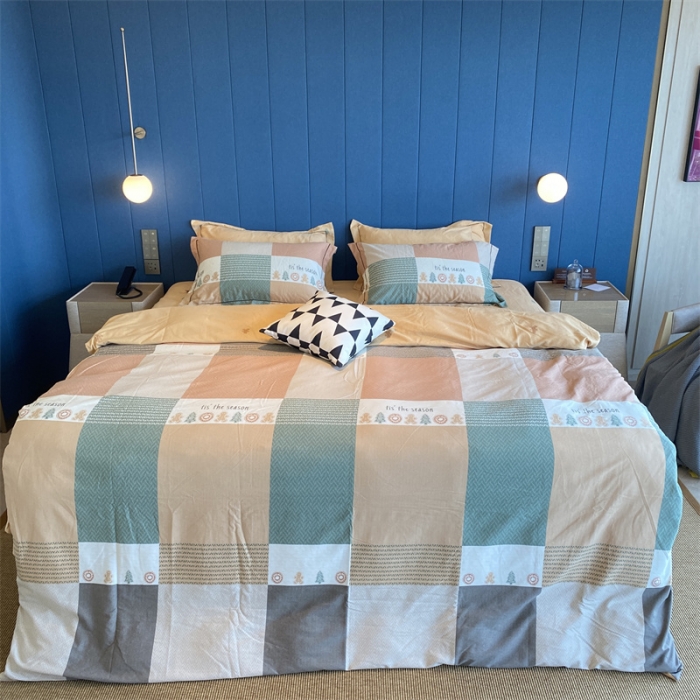 91家纺网 家纺一手货源 找家纺 2022新款铂金全棉磨毛系列四件套-实拍图（AB版设计） 简派