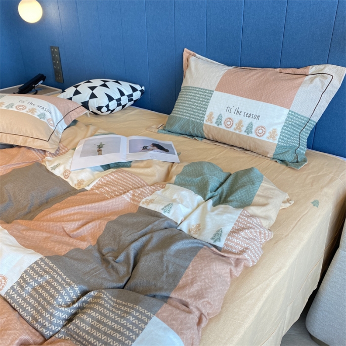 91家纺网 家纺一手货源 找家纺 2022新款铂金全棉磨毛系列四件套-实拍图（AB版设计） 简派