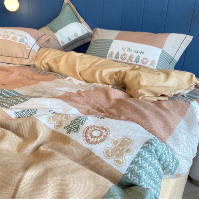 91家纺网 家纺一手货源 找家纺 2022新款铂金全棉磨毛系列四件套-实拍图（AB版设计） 简派