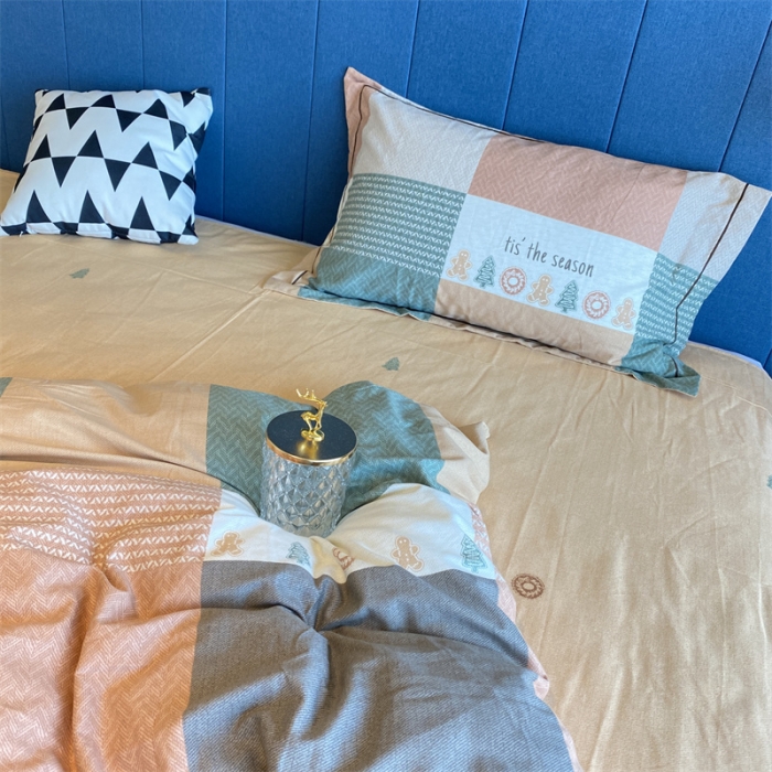 91家纺网 家纺一手货源 找家纺 2022新款铂金全棉磨毛系列四件套-实拍图（AB版设计） 简派