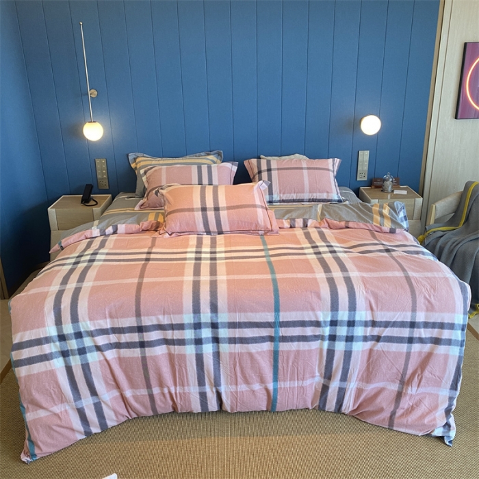 91家纺网 家纺一手货源 找家纺 2022新款铂金全棉磨毛系列四件套-实拍图（AB版设计） 克莱尔