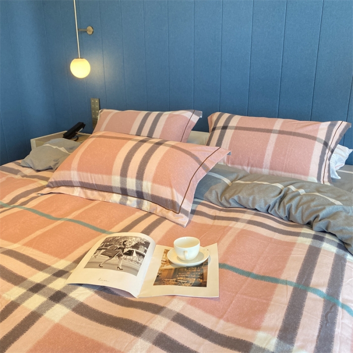 91家纺网 家纺一手货源 找家纺 2022新款铂金全棉磨毛系列四件套-实拍图（AB版设计） 克莱尔