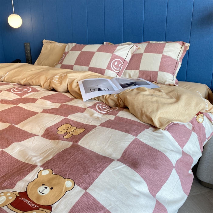 91家纺网 家纺一手货源 找家纺 2022新款铂金全棉磨毛系列四件套-实拍图（AB版设计） 美丽心情