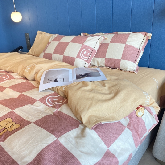 91家纺网 家纺一手货源 找家纺 2022新款铂金全棉磨毛系列四件套-实拍图（AB版设计） 美丽心情