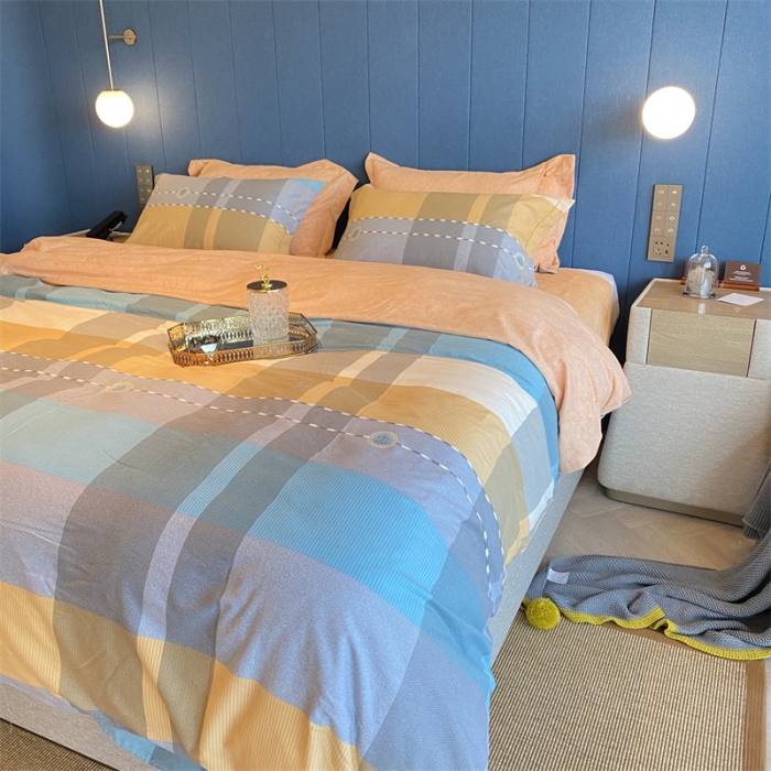 91家纺网 家纺一手货源 找家纺 2022新款铂金全棉磨毛系列四件套-实拍图（AB版设计） 时代兰