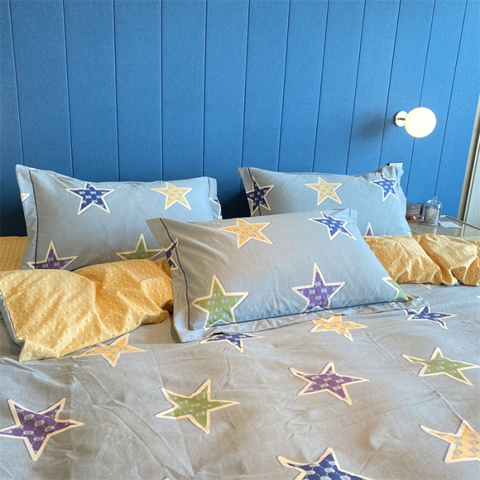 91家纺网 家纺一手货源 找家纺 2022新款铂金全棉磨毛系列四件套-实拍图（AB版设计） 守望星空