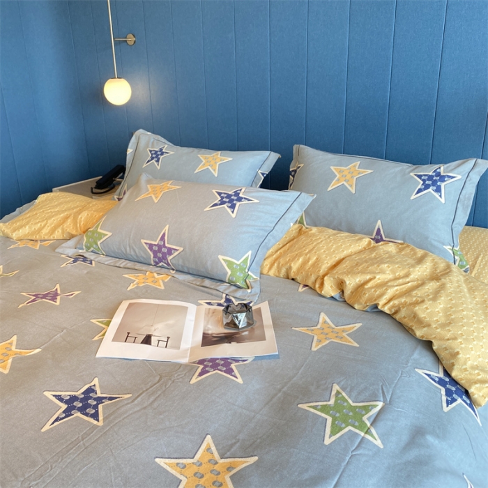 91家纺网 家纺一手货源 找家纺 2022新款铂金全棉磨毛系列四件套-实拍图（AB版设计） 守望星空