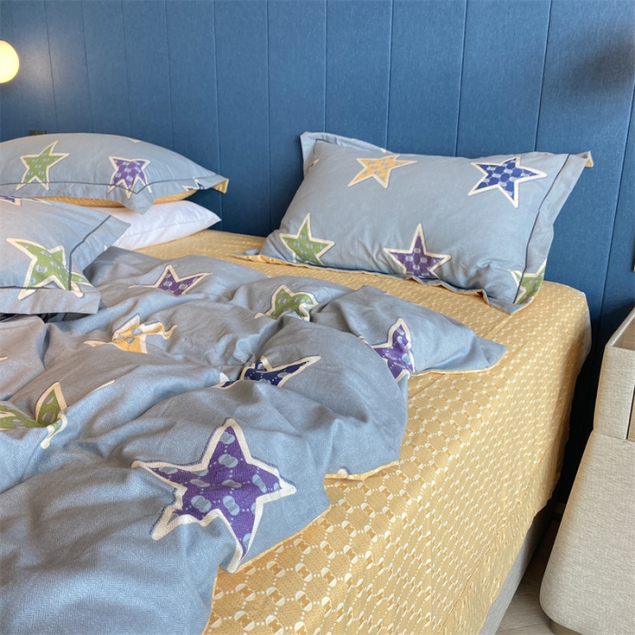 91家纺网 家纺一手货源 找家纺 2022新款铂金全棉磨毛系列四件套-实拍图（AB版设计） 守望星空