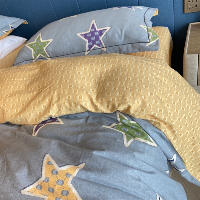 91家纺网 家纺一手货源 找家纺 2022新款铂金全棉磨毛系列四件套-实拍图（AB版设计） 守望星空