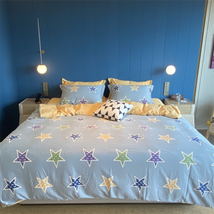 91家纺网 家纺一手货源 找家纺 2022新款铂金全棉磨毛系列四件套-实拍图（AB版设计） 守望星空