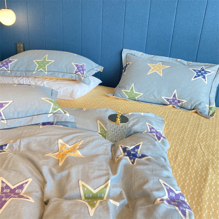 91家纺网 家纺一手货源 找家纺 2022新款铂金全棉磨毛系列四件套-实拍图（AB版设计） 守望星空