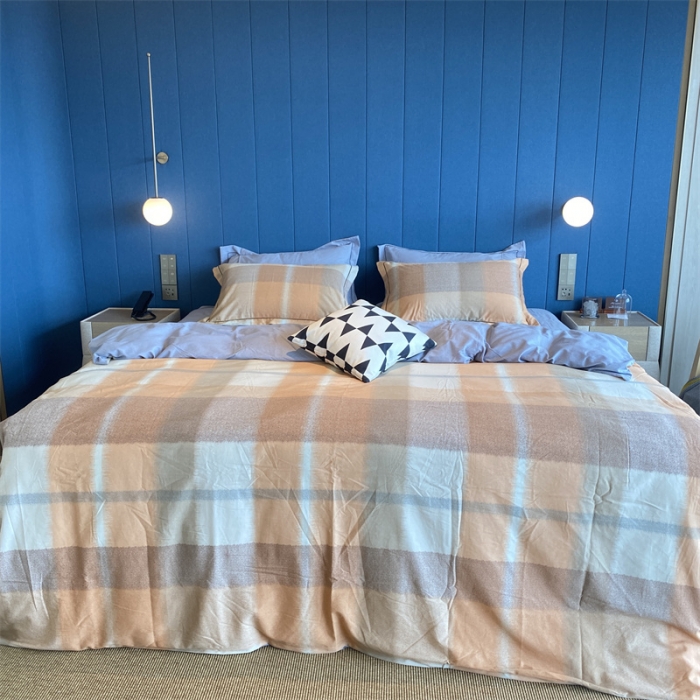 91家纺网 家纺一手货源 找家纺 2022新款铂金全棉磨毛系列四件套-实拍图（AB版设计） 苏芳