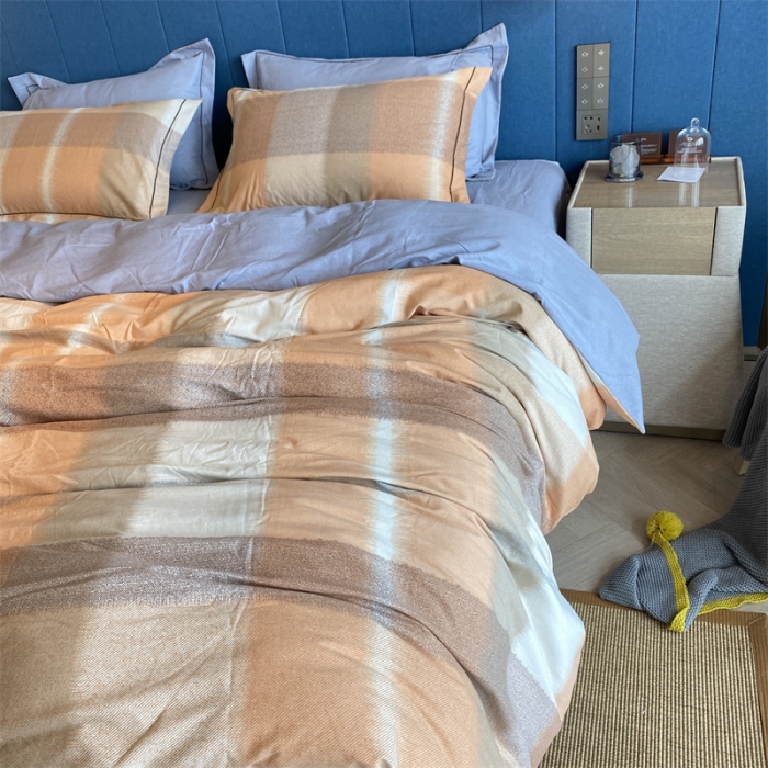 91家纺网 家纺一手货源 找家纺 2022新款铂金全棉磨毛系列四件套-实拍图（AB版设计） 苏芳