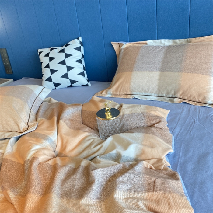 91家纺网 家纺一手货源 找家纺 2022新款铂金全棉磨毛系列四件套-实拍图（AB版设计） 苏芳