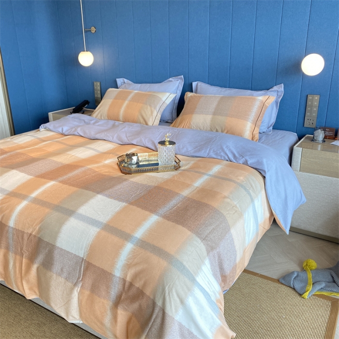 91家纺网 家纺一手货源 找家纺 2022新款铂金全棉磨毛系列四件套-实拍图（AB版设计） 苏芳