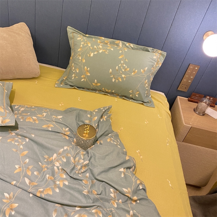 91家纺网 家纺一手货源 找家纺 2022新款铂金全棉磨毛系列四件套-实拍图（AB版设计） 仙草