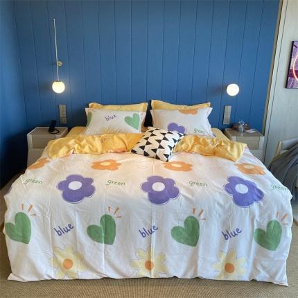 2022新款铂金全棉磨毛系列四件套-实拍图（AB版设计） 向阳花开