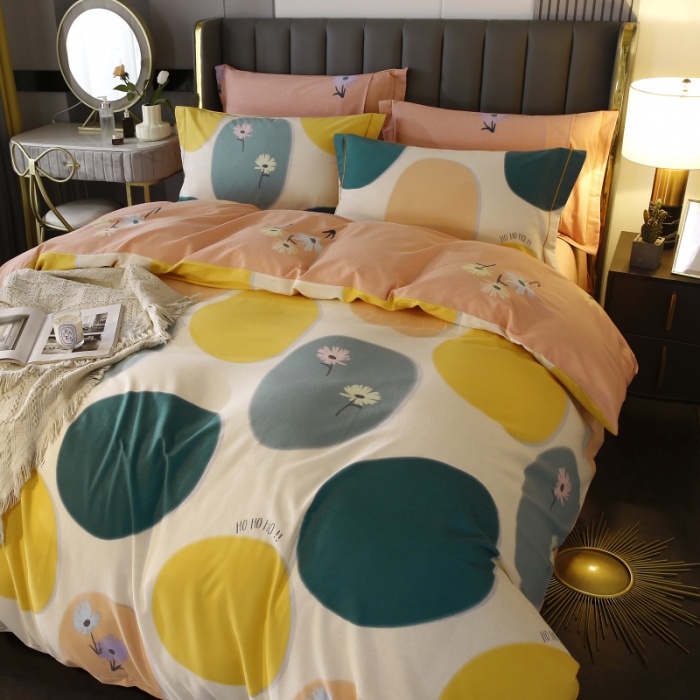 91家纺网 家纺一手货源 找家纺 棉生活  2022新款铂金全棉磨毛系列（AB版设计） 七色堇