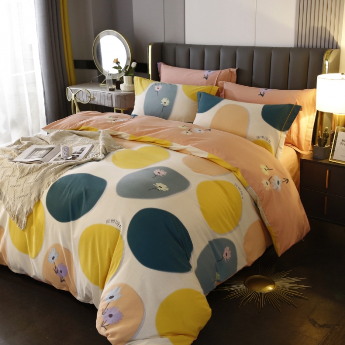 91家纺网 家纺一手货源 找家纺 棉生活  2022新款铂金全棉磨毛系列（AB版设计） 七色堇