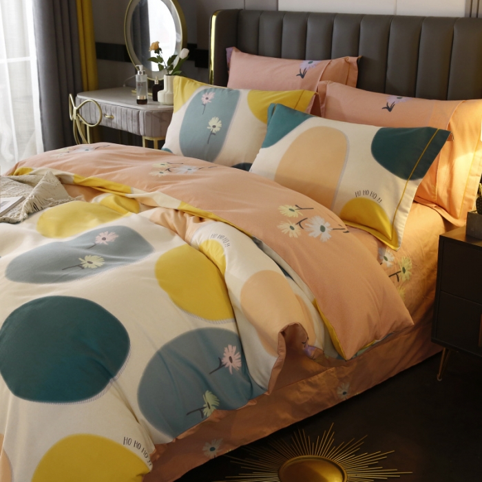 91家纺网 家纺一手货源 找家纺 棉生活  2022新款铂金全棉磨毛系列（AB版设计） 七色堇