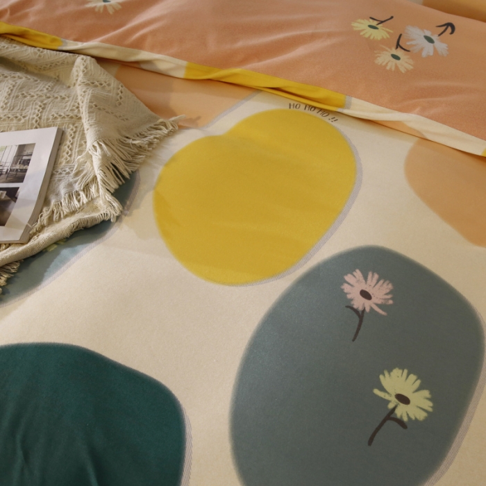 91家纺网 家纺一手货源 找家纺 棉生活  2022新款铂金全棉磨毛系列（AB版设计） 七色堇