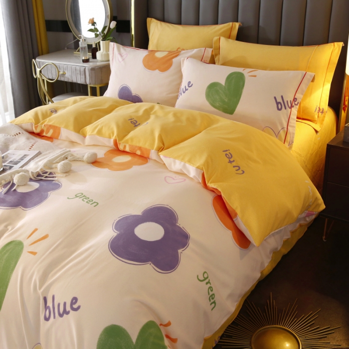 91家纺网 家纺一手货源 找家纺 棉生活  22新款铂金全棉磨毛系列（AB版设计） 向阳花开