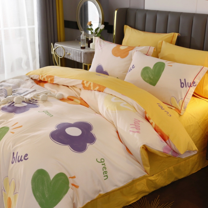 91家纺网 家纺一手货源 找家纺 棉生活  22新款铂金全棉磨毛系列（AB版设计） 向阳花开