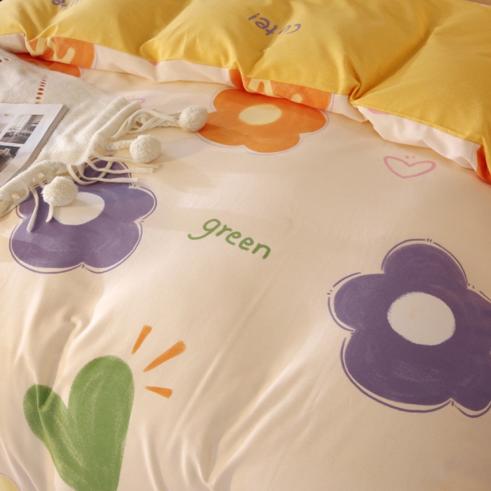 91家纺网 家纺一手货源 找家纺 棉生活  22新款铂金全棉磨毛系列（AB版设计） 向阳花开