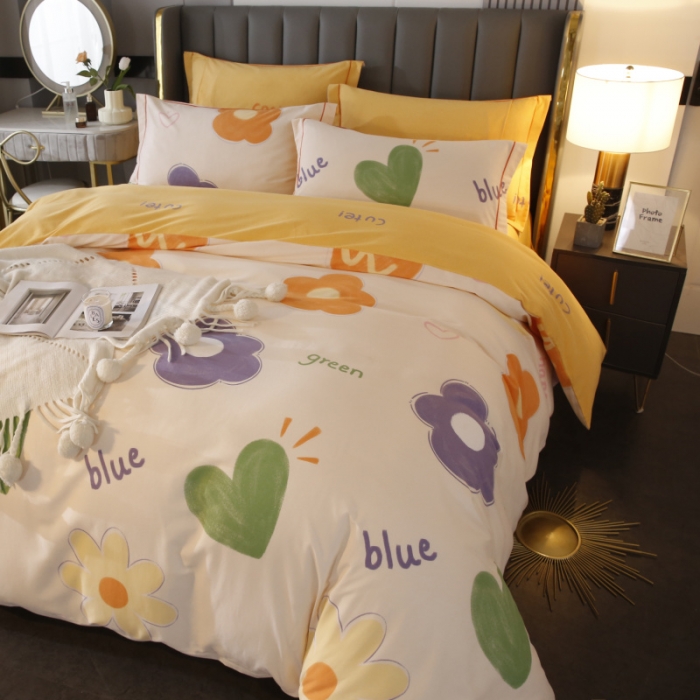 91家纺网 家纺一手货源 找家纺 棉生活  22新款铂金全棉磨毛系列（AB版设计） 向阳花开