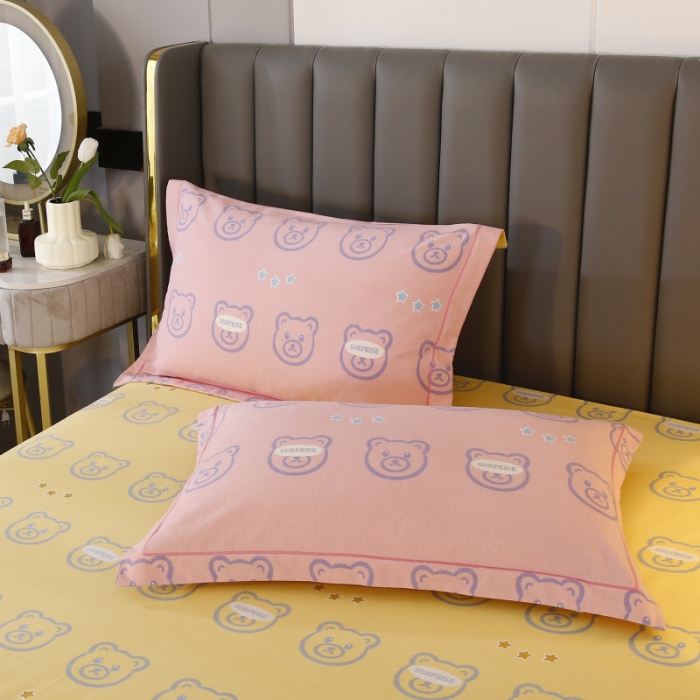 91家纺网 家纺一手货源 找家纺 棉生活 22新款铂金全棉磨毛系列（AB版设计） 小笨熊 粉