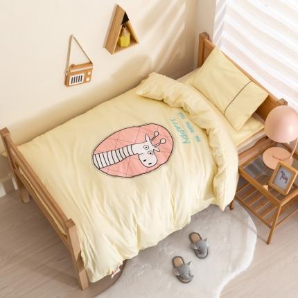 91家纺网 家纺一手货源 找家纺 (总)喜多兔 2022新60s长绒棉纯棉幼儿园三件套-小微笑