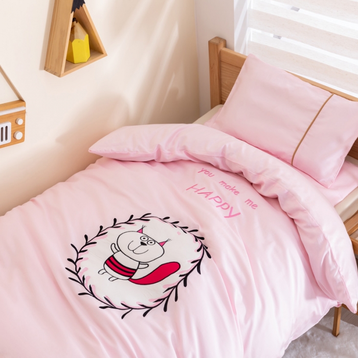 91家纺网 家纺一手货源 找家纺 (总)喜多兔 2022新60s长绒棉纯棉幼儿园三件套-小微笑