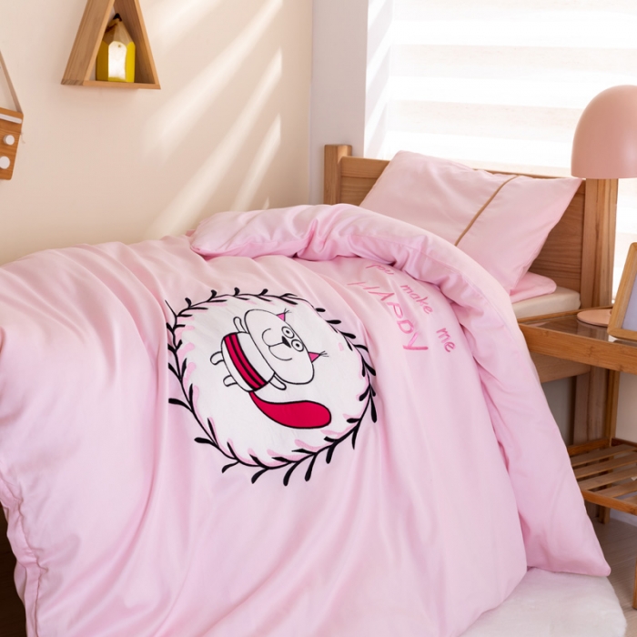 91家纺网 家纺一手货源 找家纺 (总)喜多兔 2022新60s长绒棉纯棉幼儿园三件套-小微笑