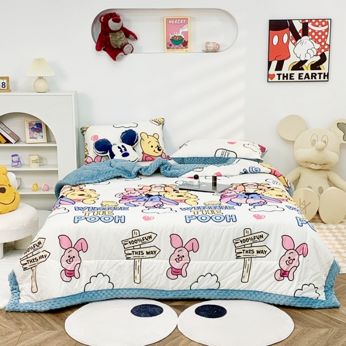 91家纺网 家纺一手货源 找家纺 星期八 2022新款迪士尼豆豆被 维尼家族