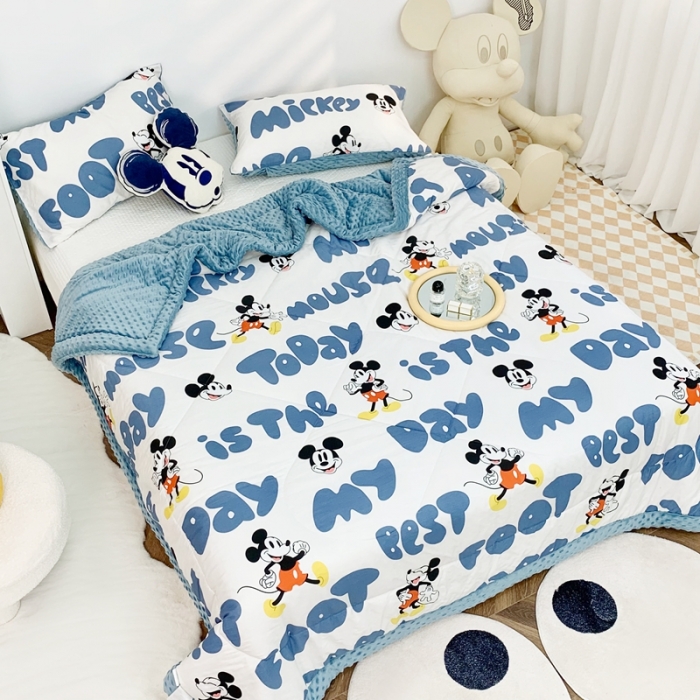 91家纺网 家纺一手货源 找家纺 星期八 2022新款迪士尼豆豆被 字母米奇