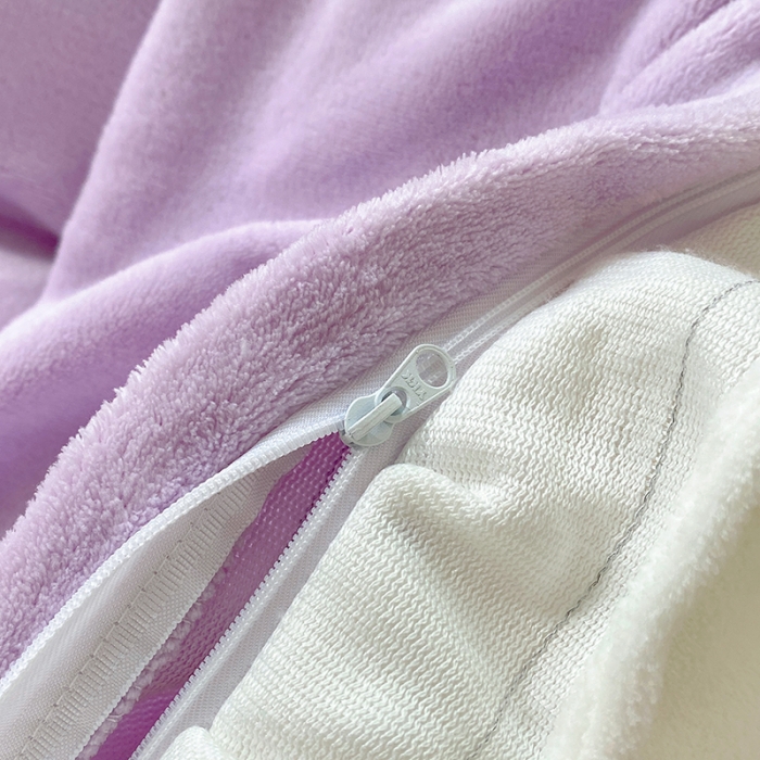 91家纺网 家纺一手货源 找家纺 呗旺鹿2022新ykk拉链荷叶边印花牛奶绒四件套法莱绒 安妮