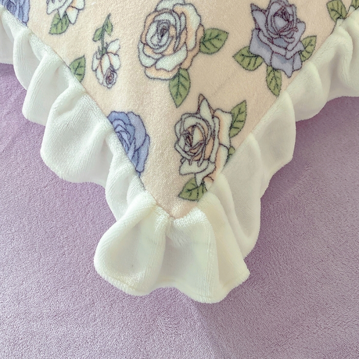 91家纺网 家纺一手货源 找家纺 呗旺鹿2022ykk拉链荷叶边印花牛奶绒四件套法莱绒花田玫瑰