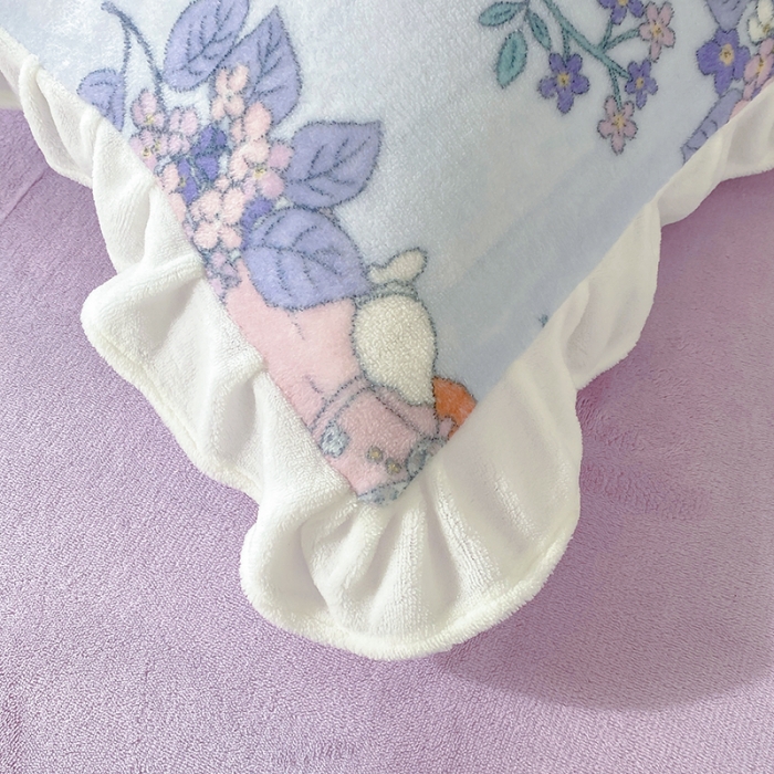 91家纺网 家纺一手货源 找家纺 呗旺鹿2022ykk拉链荷叶边印花牛奶绒四件套法莱绒梦想绽放