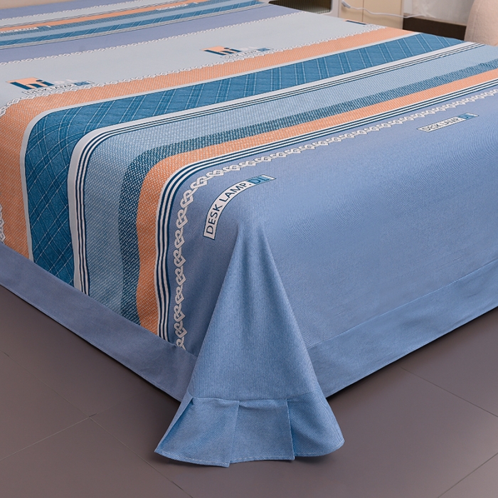 91家纺网 家纺一手货源 找家纺 润淳 2025全棉磨毛套件单品系列 加厚磨毛单床单北欧之恋蓝