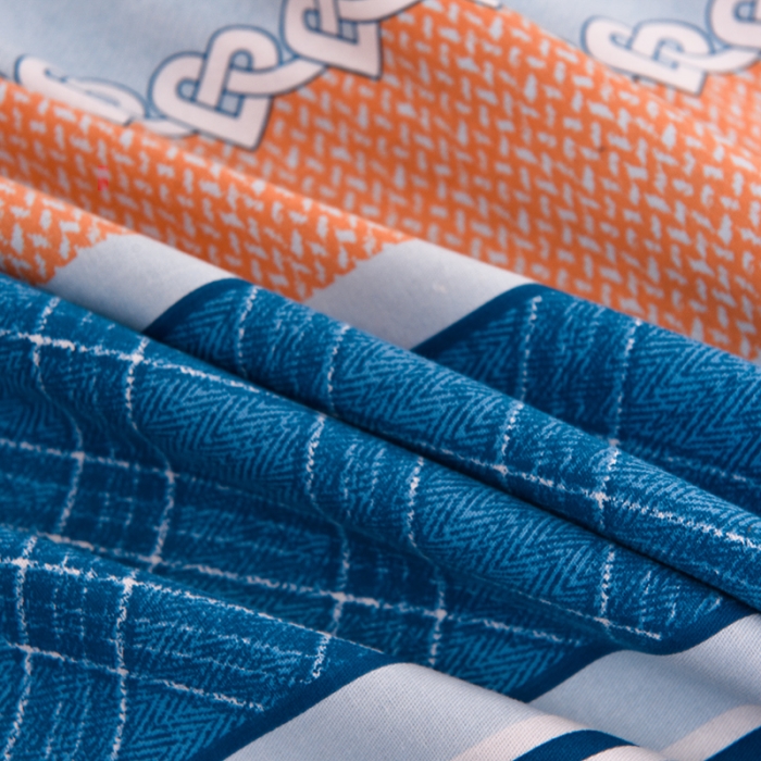 91家纺网 家纺一手货源 找家纺 润淳 2025全棉磨毛套件单品系列 加厚磨毛单床单北欧之恋蓝