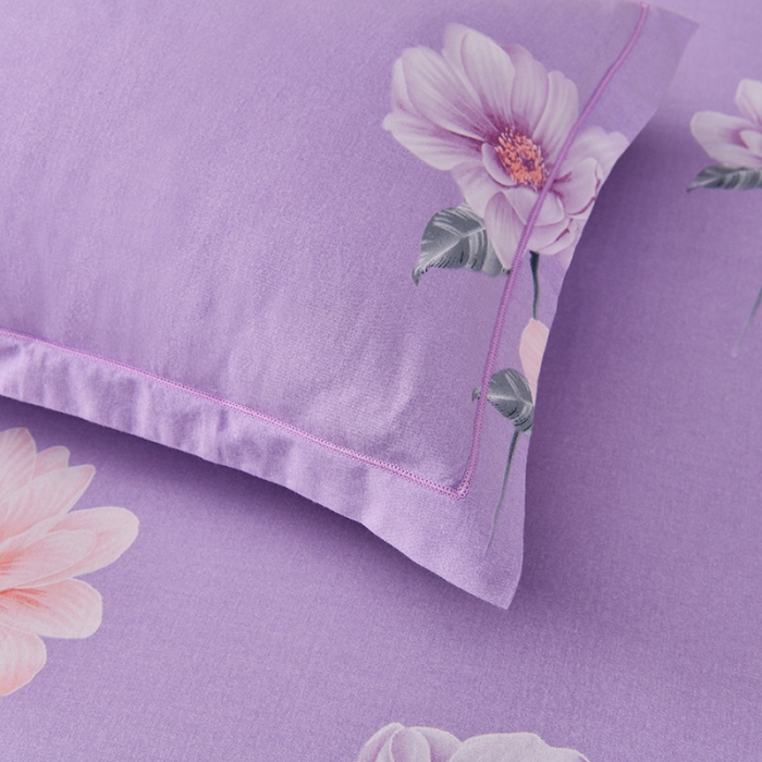 91家纺网 家纺一手货源 找家纺 润淳 2025全棉磨毛套件单品系列 加厚磨毛单床单春江花月紫