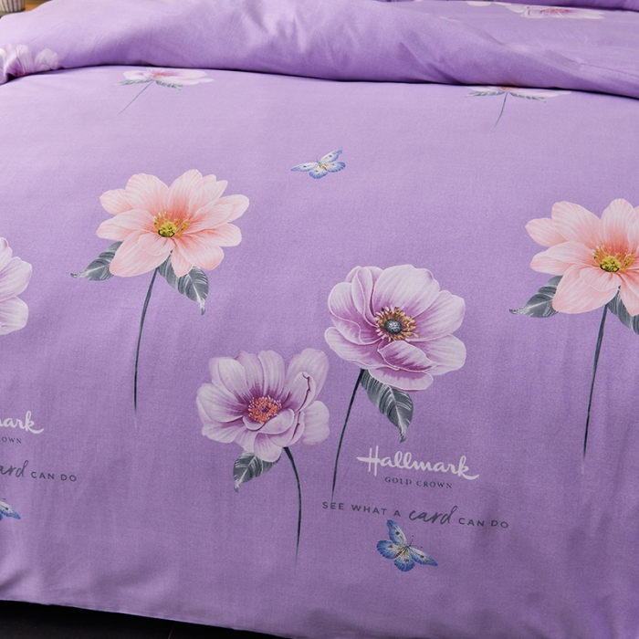 91家纺网 家纺一手货源 找家纺 润淳 2025全棉磨毛套件单品系列 加厚磨毛单床单春江花月紫