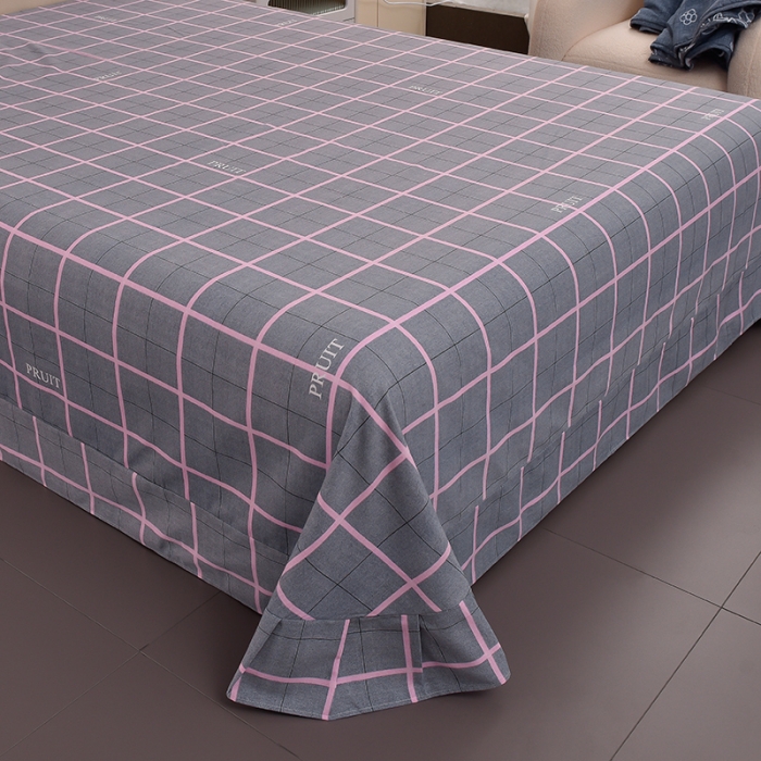 91家纺网 家纺一手货源 找家纺 润淳 2025全棉磨毛套件单品系列 加厚磨毛单床单格尚生活灰